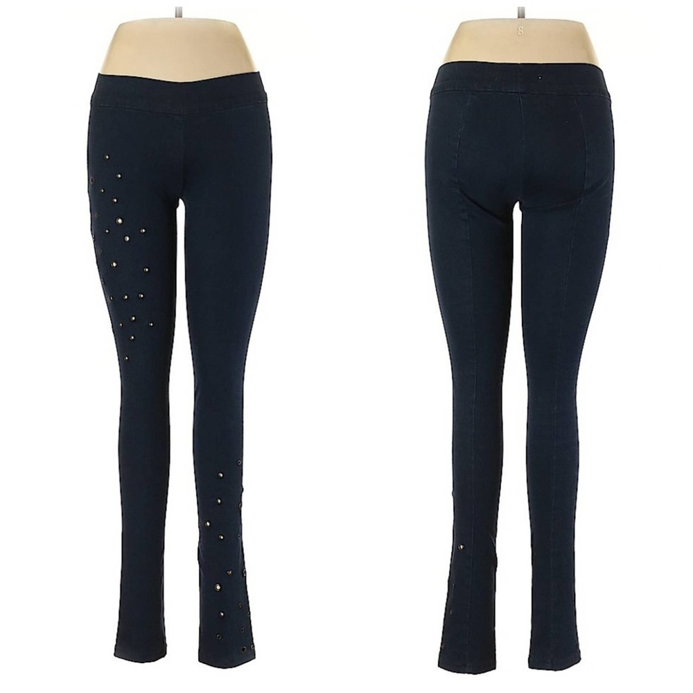 Charley 5.0 Casual Streetwear Dark Wash Blue Grommet Skinny Jeggings Size 27